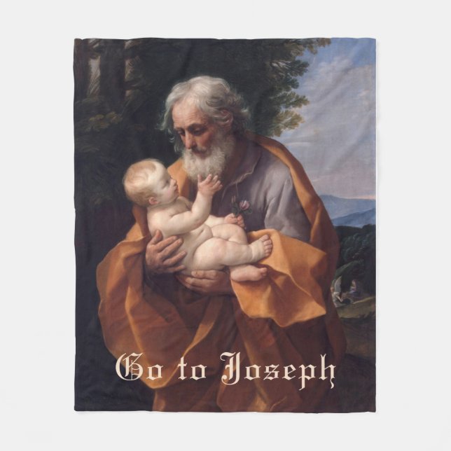St. Joseph Baby Jesus Religiösa Katolska bön Fleecefilt (Framsidan)
