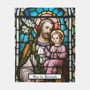 St. Joseph Baby Jesus Religiösa Katolska bön Fleecefilt