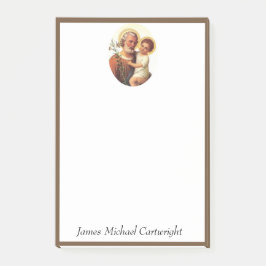St. Joseph Baby Jesus Traditionell katolik Post-it Block