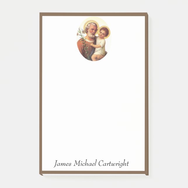 St. Joseph Baby Jesus Traditionell katolik Post-it Block (Framsida)