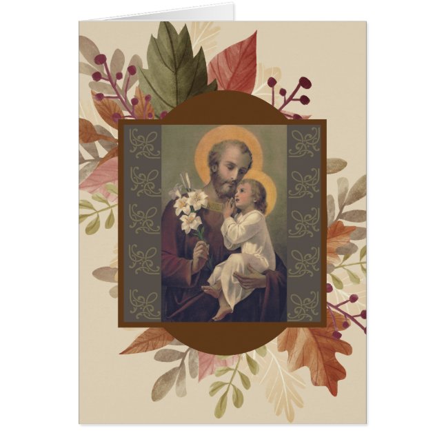 St Joseph babyJesus löv Hälsningskort (Framsidan)
