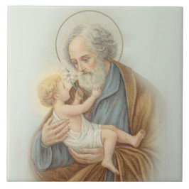 St Joseph barnJesus traditionell katolik Kakelplatta