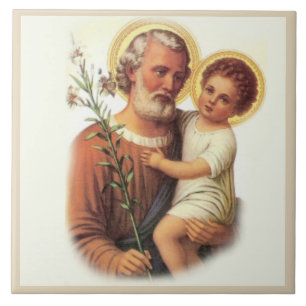 St Joseph barnJesus traditionella liljar Kakelplatta