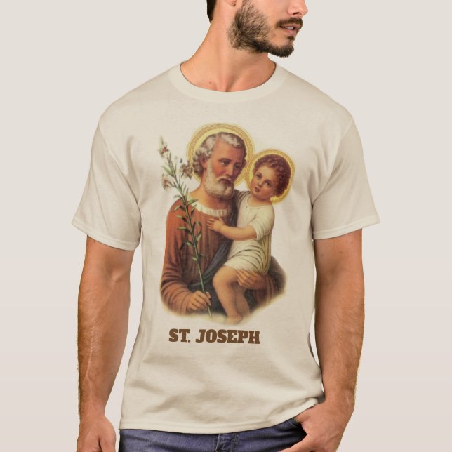 St Joseph barnJesus traditionella liljar T Shirt (Framsida)