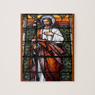 St. Joseph be för oss - glasfönster av nedfläckad Pussel