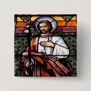 St Joseph ber för oss - målat glassfönstret Knapp