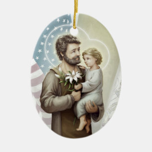 St Joseph beskyddandet Julgransprydnad Keramik