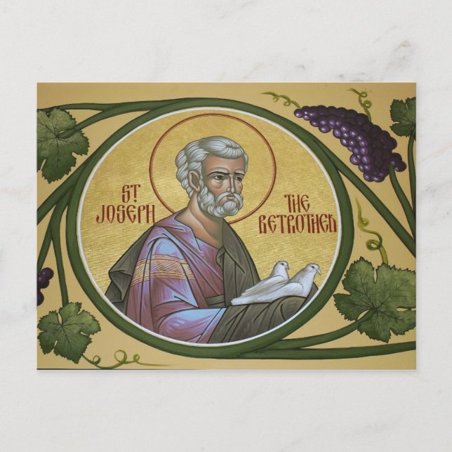 St Joseph Betrothed Prayer Card Vykort (Framsida)