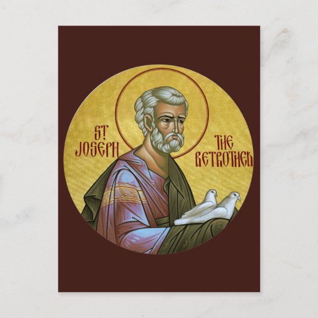 St Joseph Betrothed Prayer Card Vykort (Framsida)