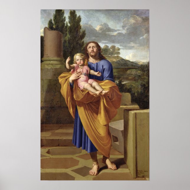 St. Joseph Carshing the Infant Jesus, 1665 Poster (Framsidan)