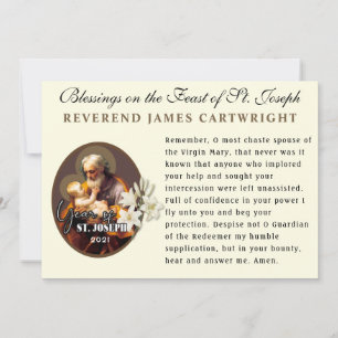 St. Joseph Catholic Memorare Prayer Kort