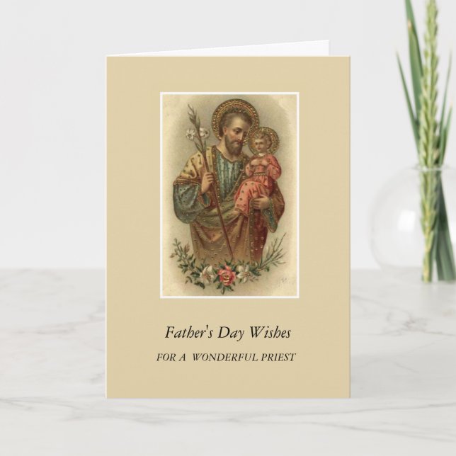 St. Joseph & Child Jesus Fars dag Priest Kort (Framsida)