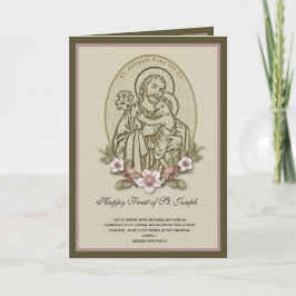 St. Joseph Child Jesus högtidsdag Blommig Kort