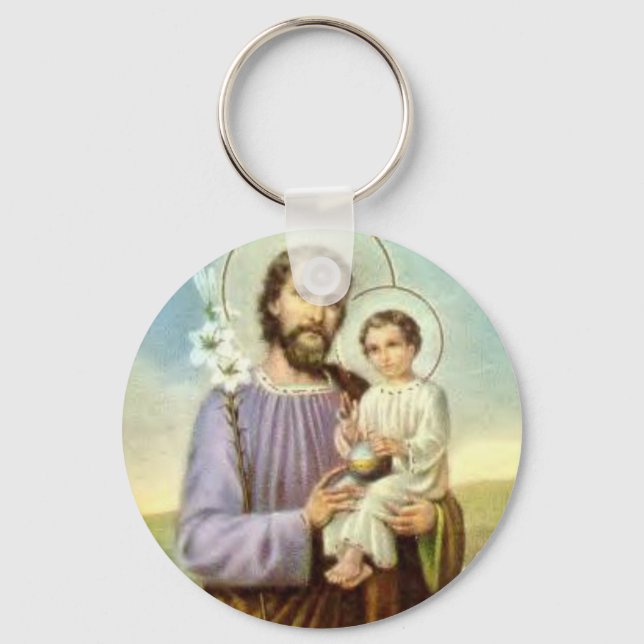 St. Joseph & Child Jesus Keychain Nyckelring (Framsida)