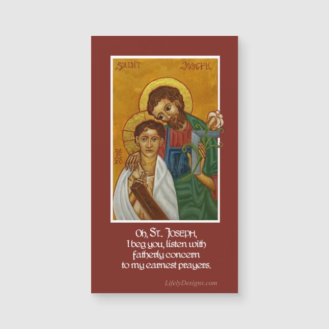St Joseph & Child Jesus| Prayer Magnet (Framsida)