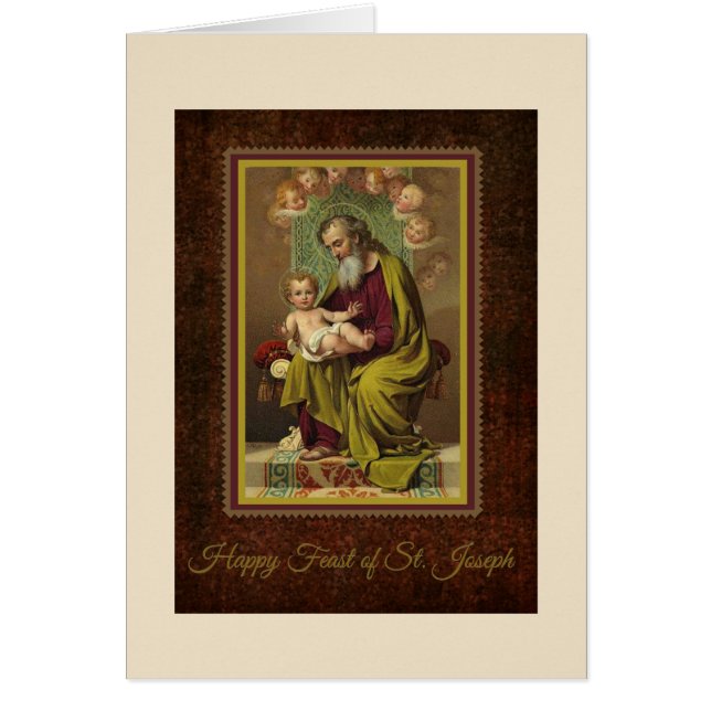 St. Joseph Child Jesus Religiösa Prayer Hälsningskort (Framsidan)
