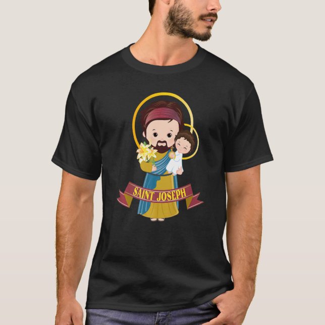 St Joseph Consecration Cute Jesus Kids Catholic Sa T Shirt (Framsida)