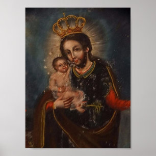 St Joseph Crowned med Infant Jesus Poster