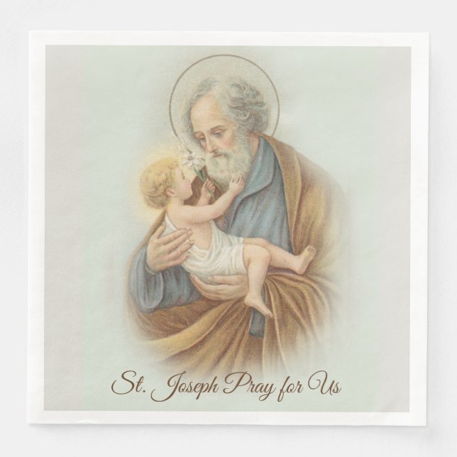 St. Joseph Day Child Jesus Feast Day Pappersservett (Framsida)