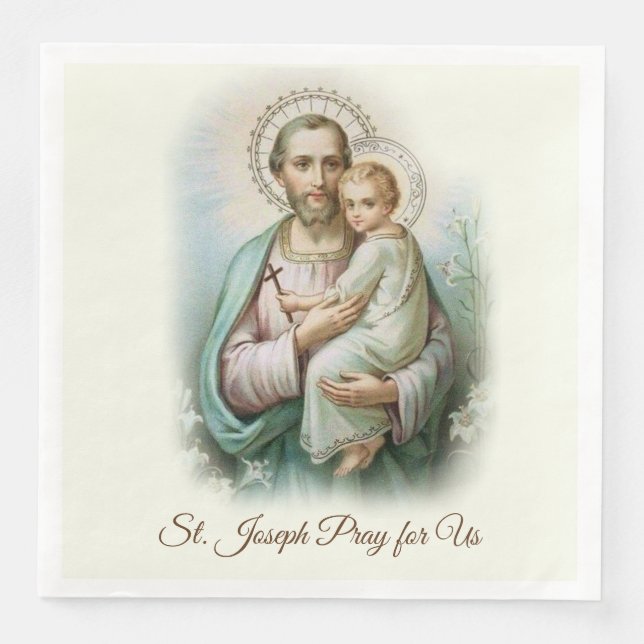 St. Joseph Day Child Jesus Kor Feast Day Pappersservett (Framsida)