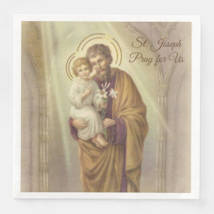 St Joseph Day Child Jesus Lilies Feast Day Pappersservett