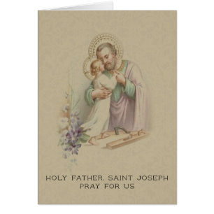 St Joseph farJesus traditionellt Sanktt Hälsningskort
