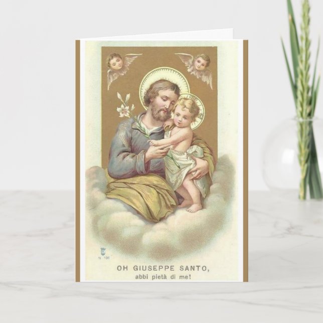 St. Joseph  FARS DAG Änglar Lilja Kort (Framsida)