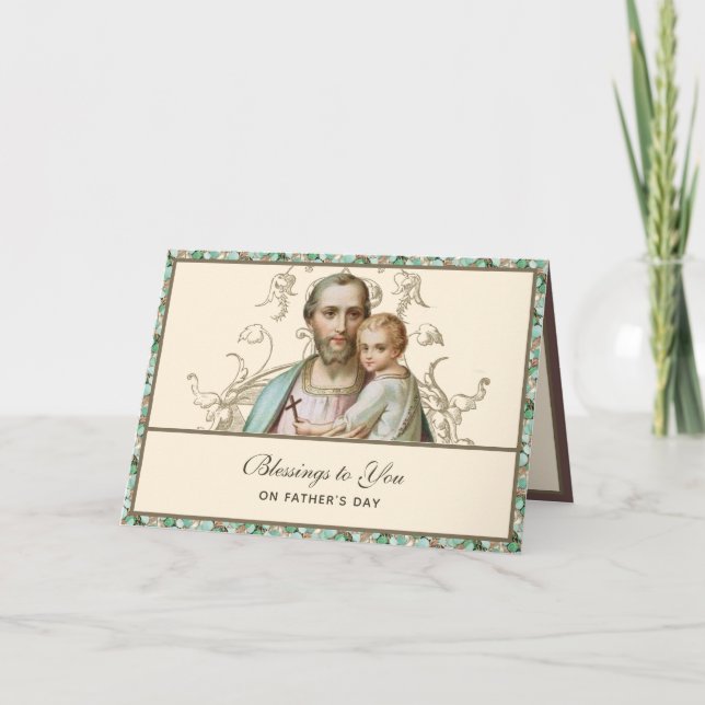 St. Joseph Fars dag Jesus Religiösa Card Kort (Framsida)