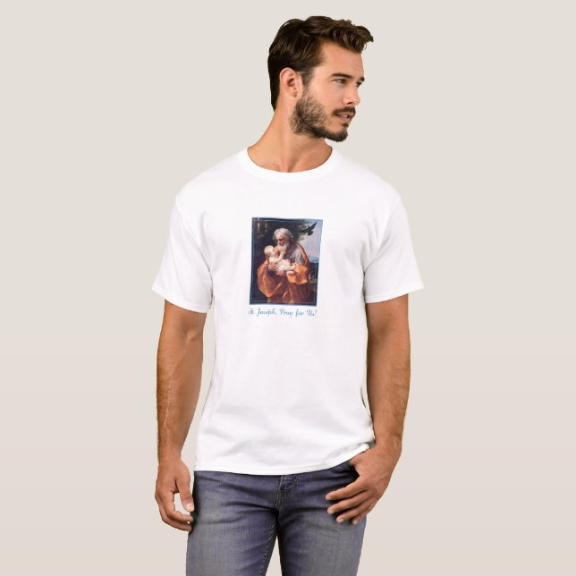 St Joseph Feast Day med Infant Jesus T Shirt (Hel framsida)