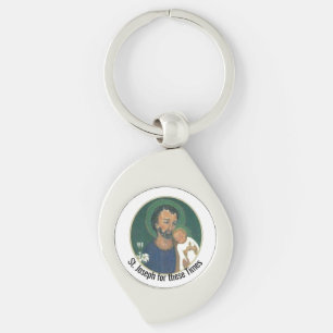 St Joseph för dessa tider Swirl Silverfärgad Nyckelring