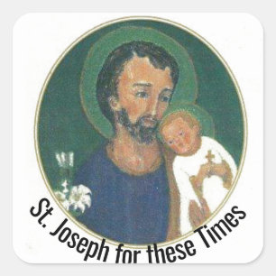 St Joseph för dessa Times Fyrkantigt Klistermärke