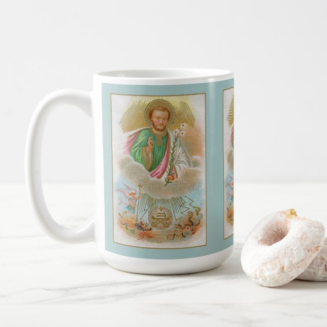 St. Joseph från ett "Pilgrimage Card" (B 01) Kaffemugg (Med munk)
