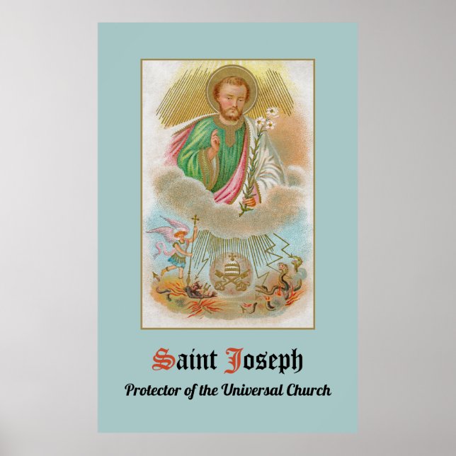 St. Joseph från ett "Pilgrimage Card" (B 01) Poster (Framsidan)