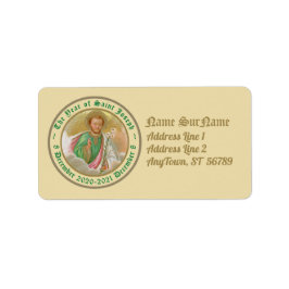 St. Joseph från ett "pilgrimage Card" (detaljerat, Adressetikett