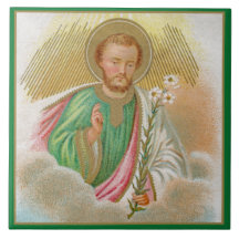 St. Joseph från ett "pilgrimage Card" (detaljerat,