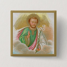 St. Joseph från ett "pilgrimage Card" (detaljerat, Knapp