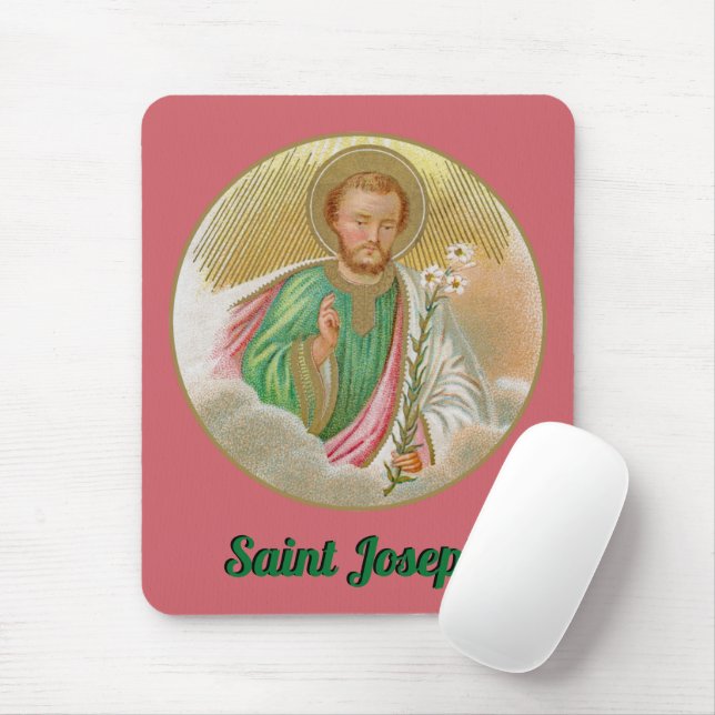 St. Joseph från ett "pilgrimage Card" (detaljerat, Musmatta (Med mus)