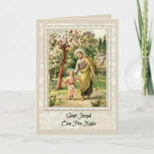 St. Joseph Greeting Card w/prayer inuti Kort
