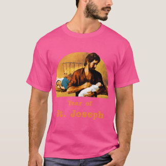St. Joseph Holds Baby Jesus medan Mary SLEeps. Yea T Shirt