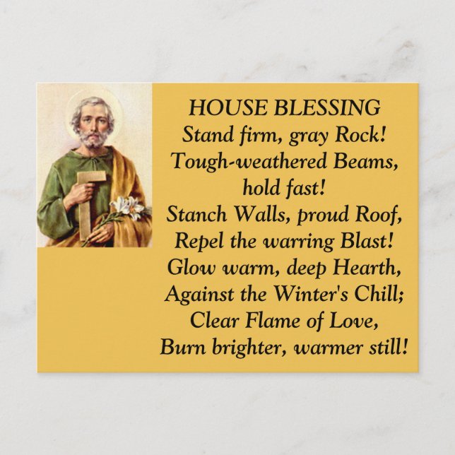 St. Joseph House Blessing Post Card Vykort (Framsida)