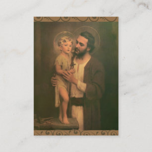 St Joseph Jesus änglarMemorare bön Visitkort