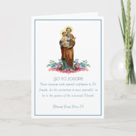 St. Joseph & Jesus Blommigt Religiösa Prayer Kort