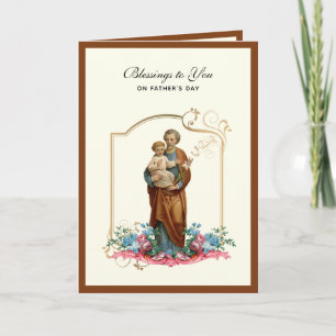 St. Joseph Jesus Fars Dag Katolska Religiösa Kort