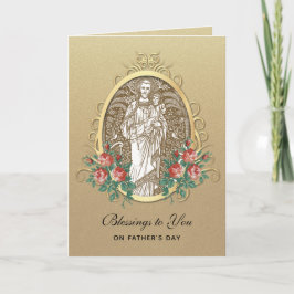 St. Joseph Jesus Fars dag Katolska religiösa  Kort