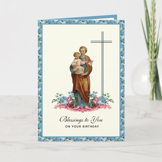 St. Joseph Jesus födelsedag Katolsk religiös  Kort (Framsida)