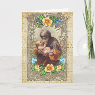 St. Joseph Jesus Katolsk Kondoleans Tack Kort