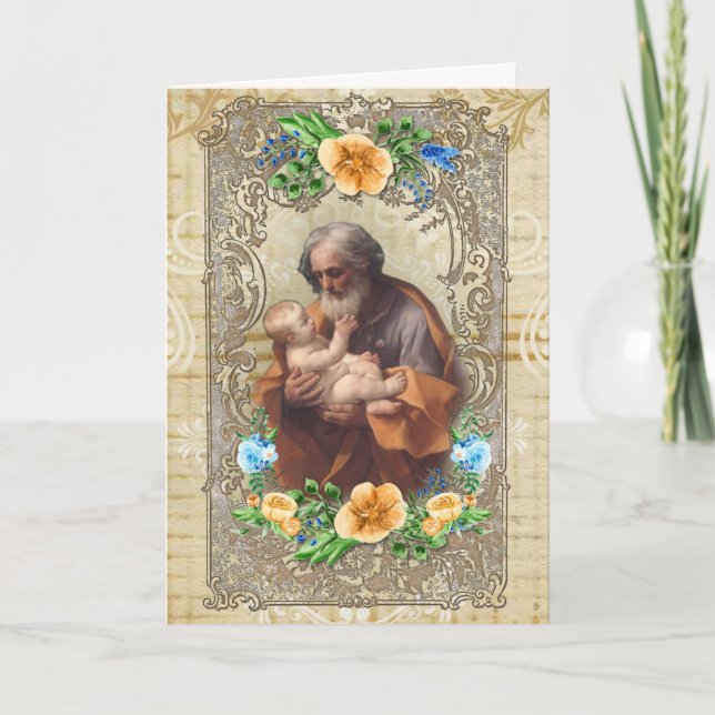 St. Joseph Jesus Katolsk Kondoleans Tack Kort (Framsida)