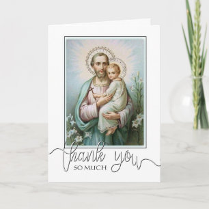 St. Joseph Jesus Katolsk Kondoleans Tack Kort