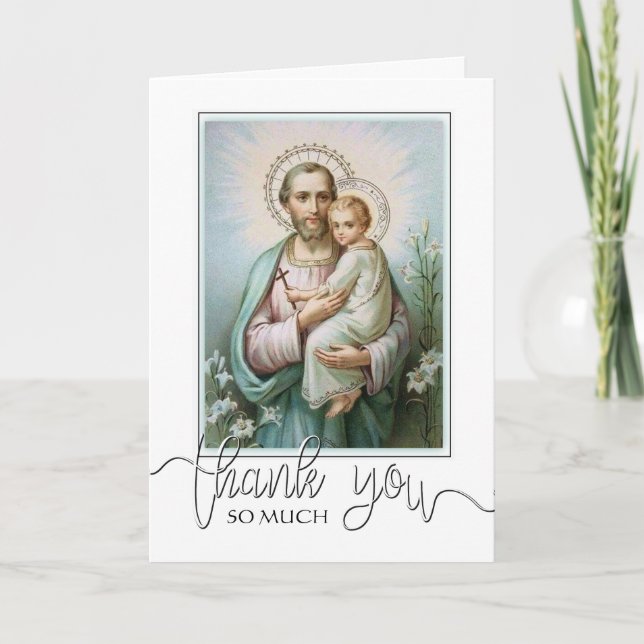 St. Joseph Jesus Katolsk Kondoleans Tack Kort (Framsida)