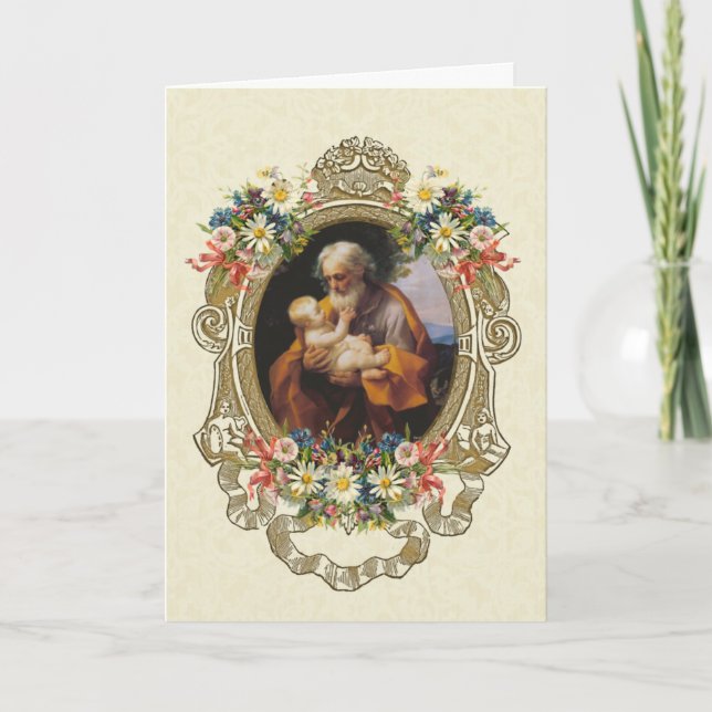 St. Joseph Jesus Katolska Kondoleans Tack Kort (Framsida)